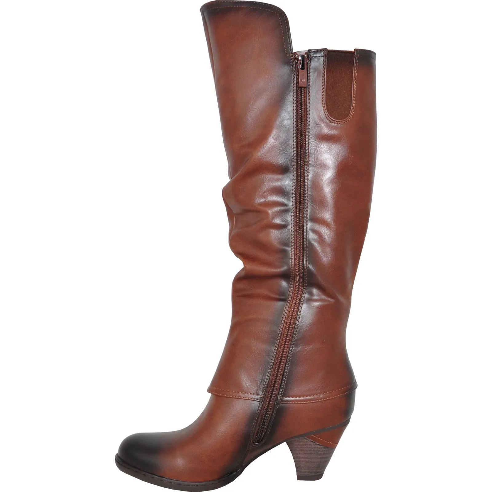 VANGELO Women Boot SD7408 Knee High Dress Boot Brown