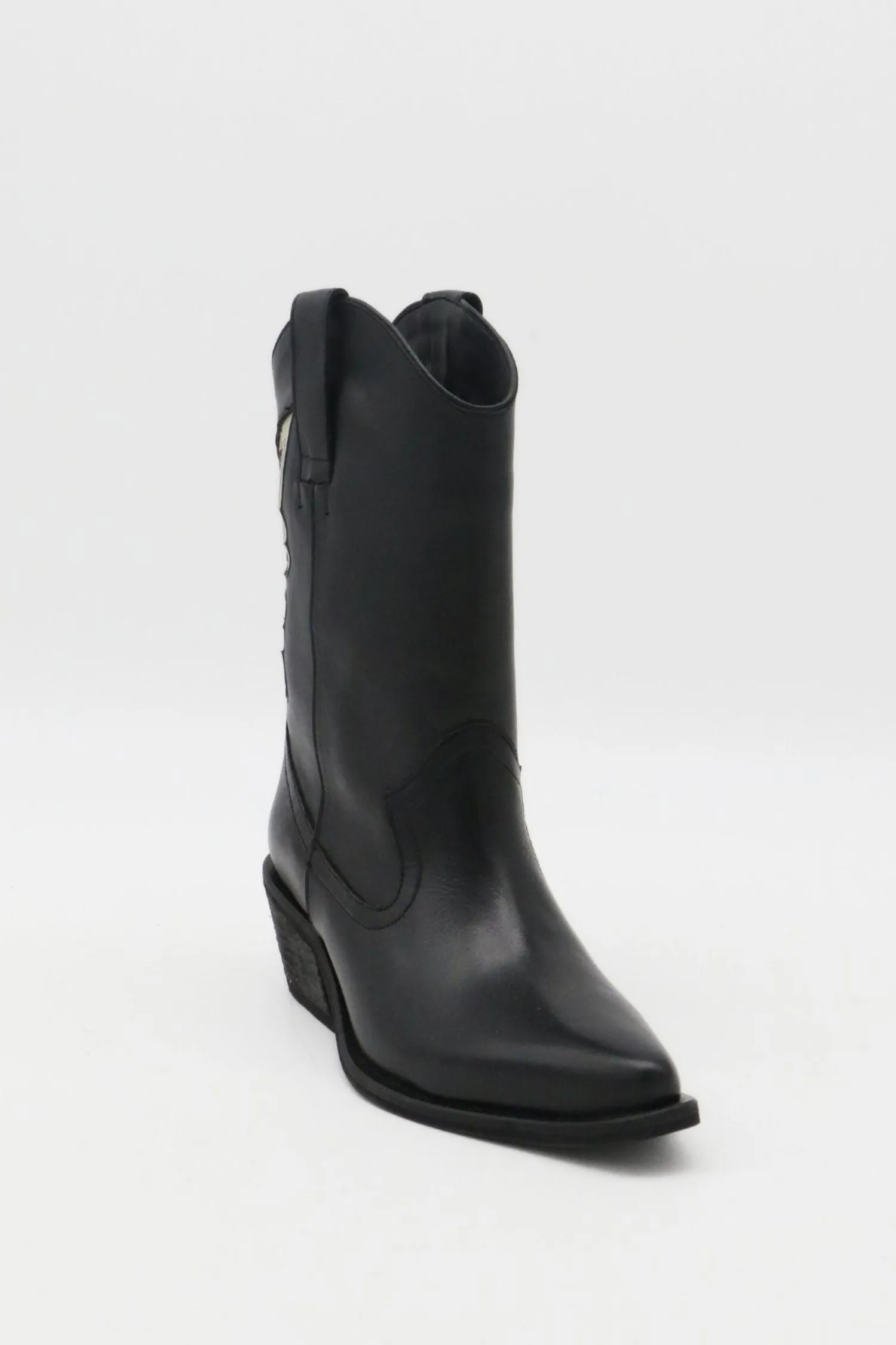 Woodstock western cowboy boots in black leather womens shoes