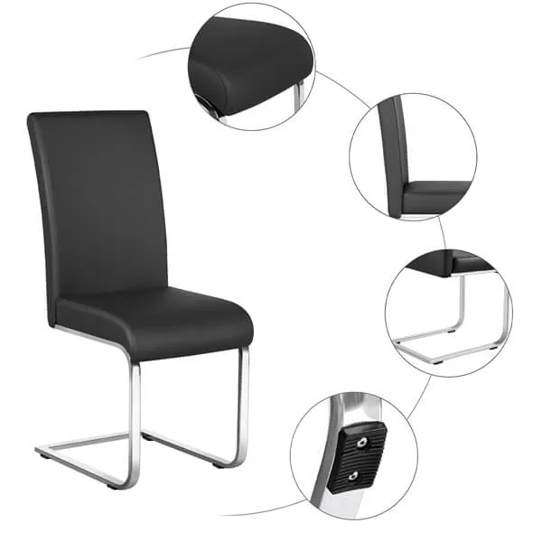 Yaheetech 4pcs Dining Chairs Faux Leather Chairs