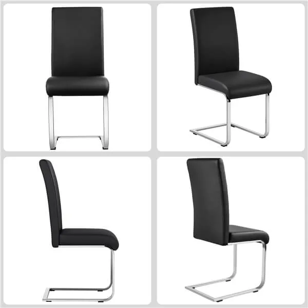 Yaheetech 4pcs Dining Chairs Faux Leather Chairs