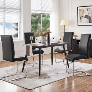 Yaheetech 4pcs Dining Chairs Faux Leather Chairs